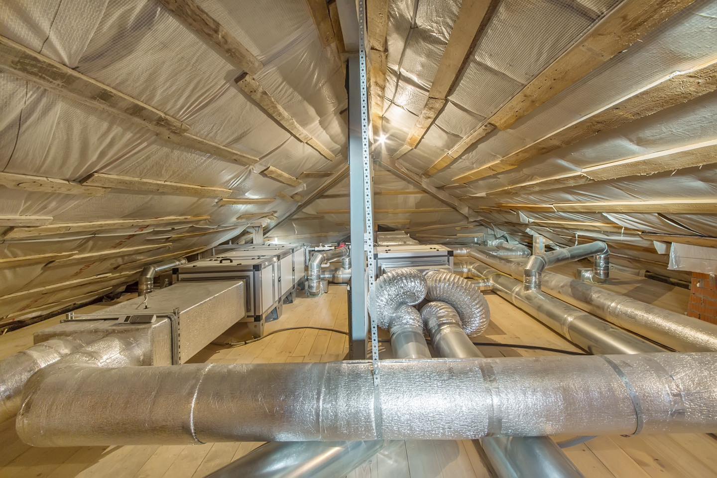 Attic ductwork installation in a North Texas home